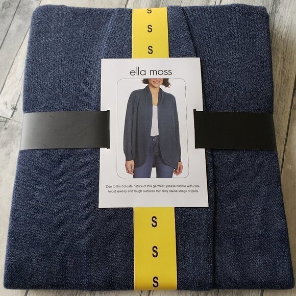NWT - Ella Moss Ladies' Cozy Lightweight Indigo Blue Cardigan – Size S - Picture 4 of 5